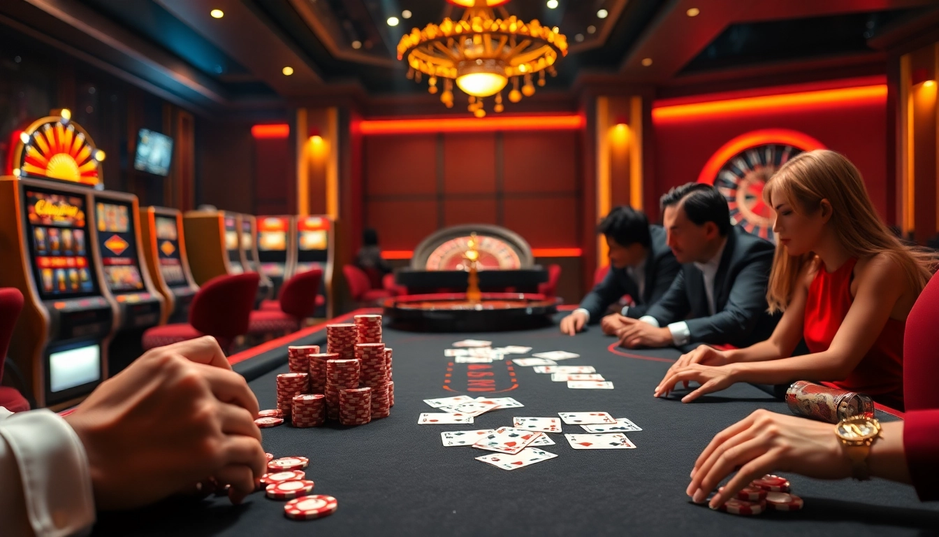 Engage with the 88i game at a lavish casino featuring vibrant poker chips and elegant gameplay.