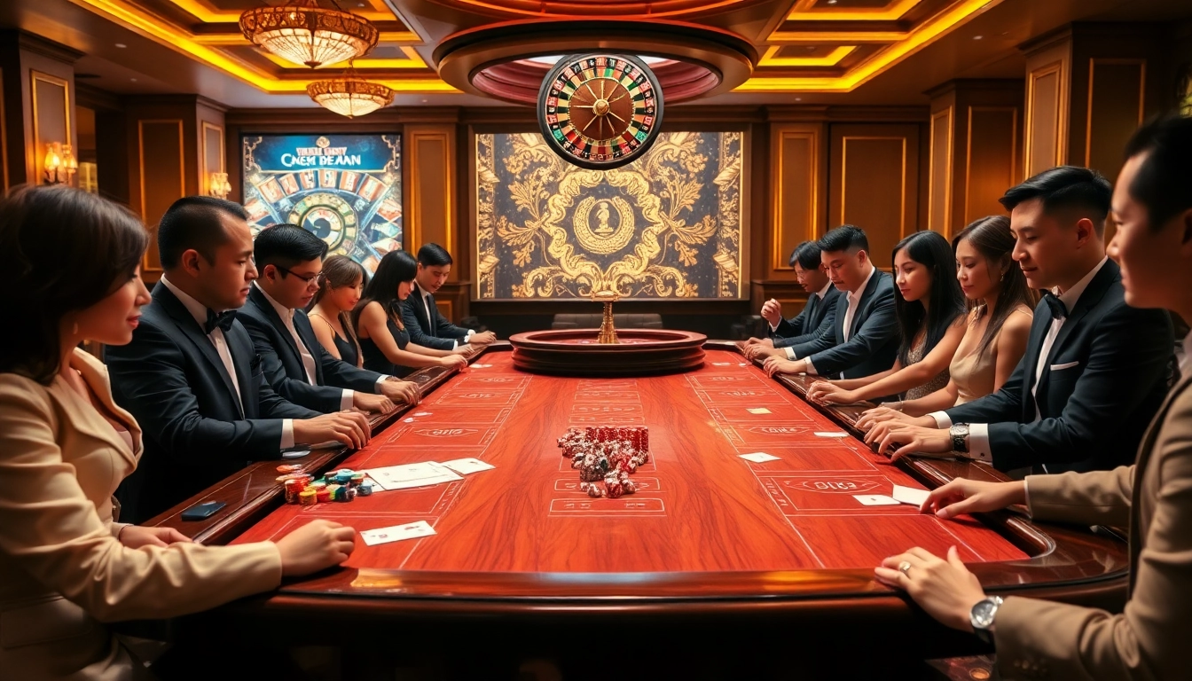 Soi Cầu Lô Kép 247 betting action at a luxury casino table with poker chips and roulette.