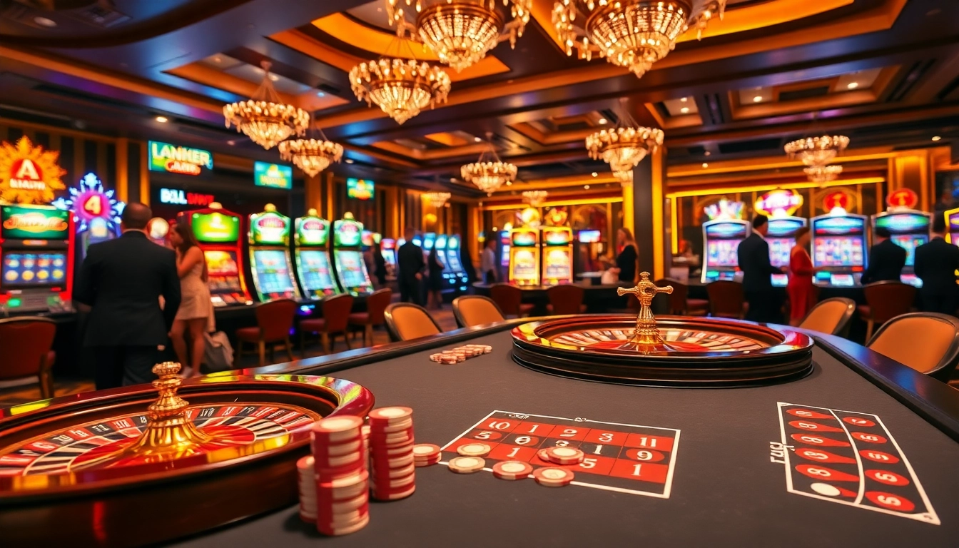 Người chơi đang tận hưởng các trò chơi casino và chiến lược chiến thắng tại https://luck8.com trong một không gian sang trọng đầy sống động.