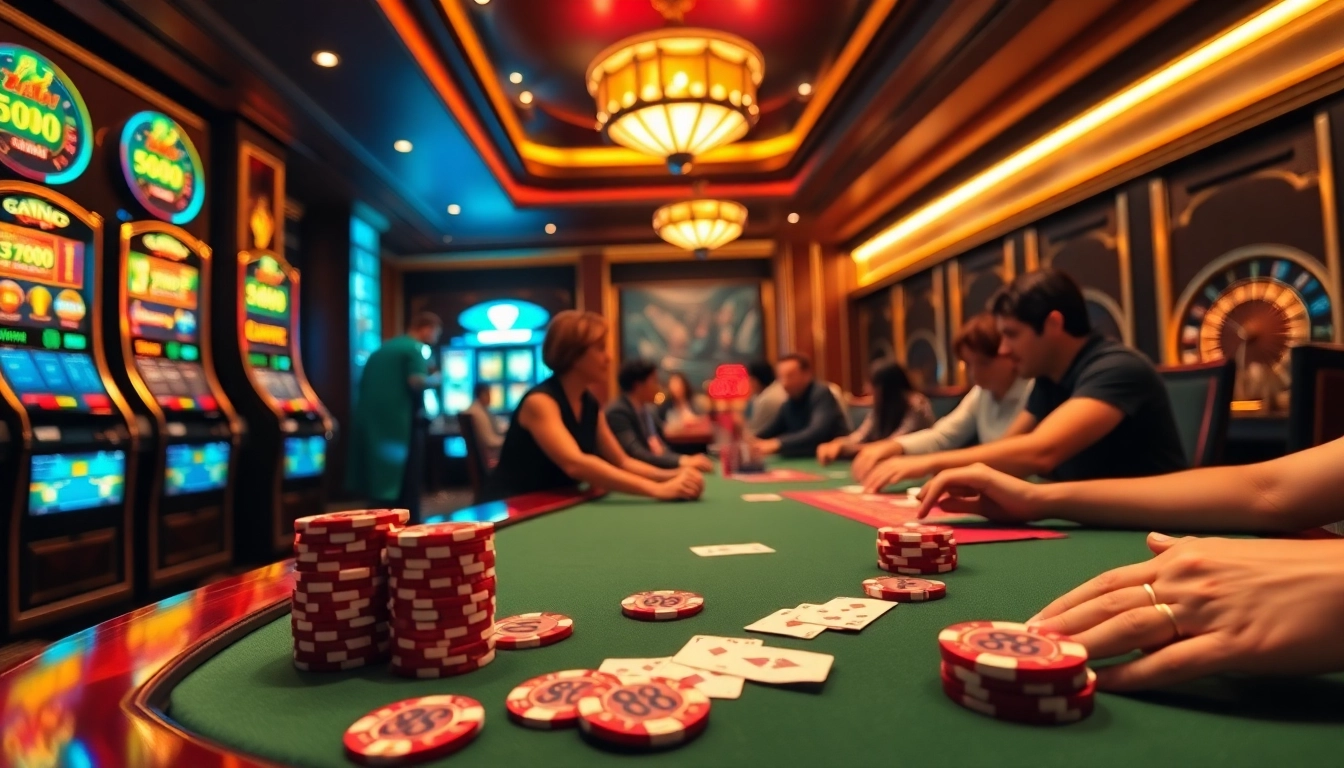 Experience the thrill of 88i game at an elegant poker table in a luxurious casino setting.