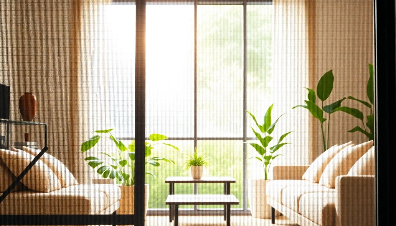 Fliegengittermaxx Screen door offering stylish insect protection in a bright living room.